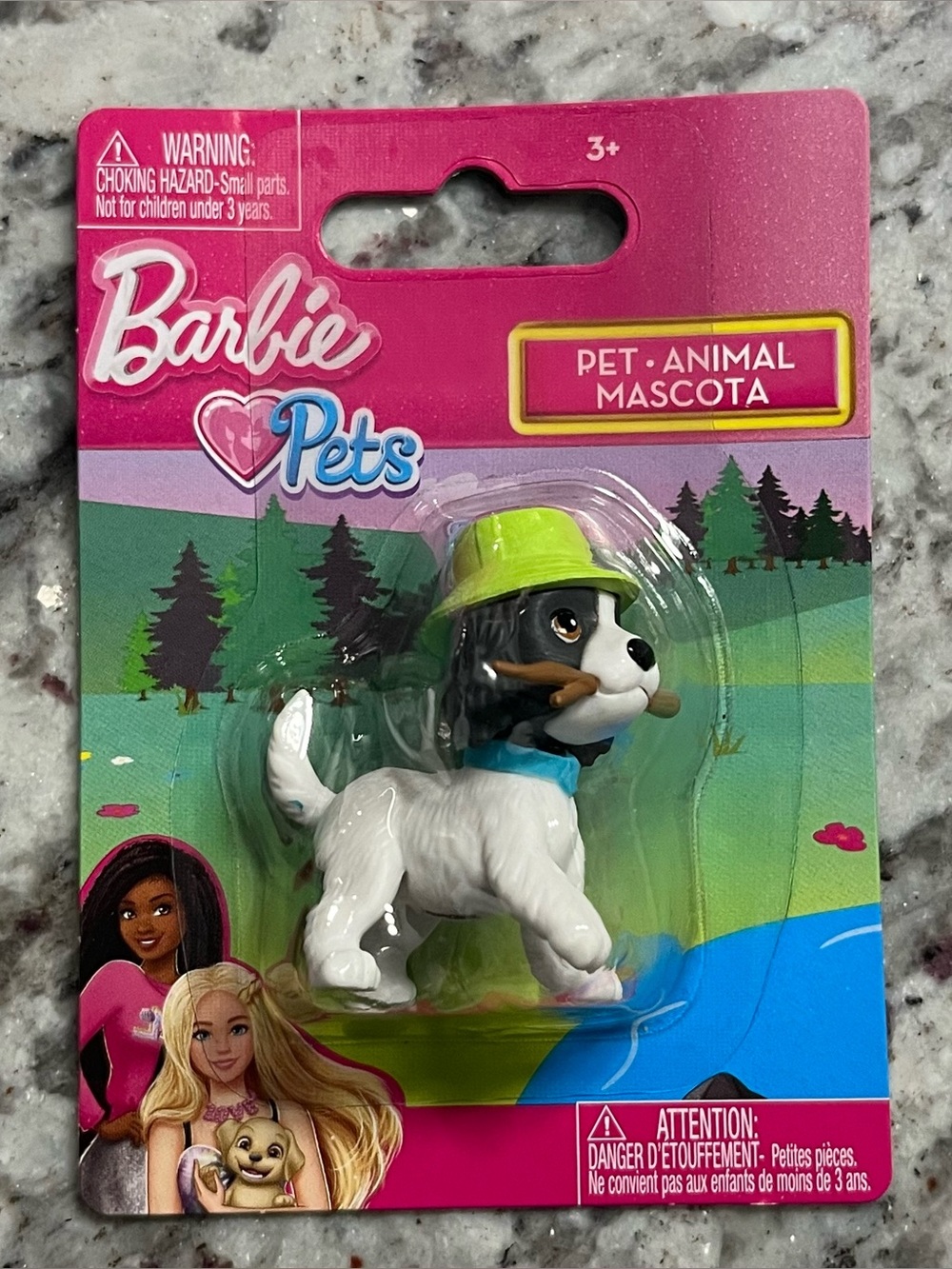 Barbie Pet Camping Puppy Dog Green Hat Stick Figure Toy Girly Preppy Outdoors